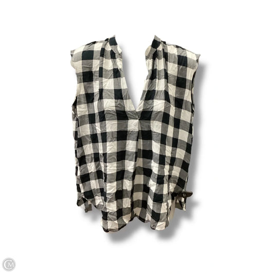 Top Sleeveless By Loft In Plaid Pattern, Size: S