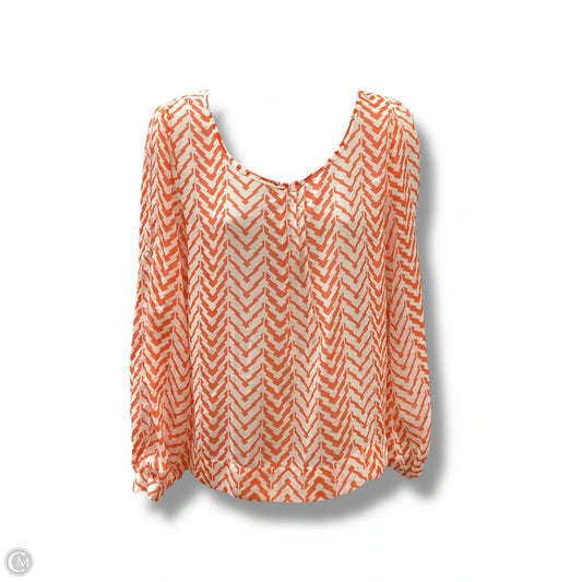 Top Long Sleeve By Umgee In Orange & White, Size: S