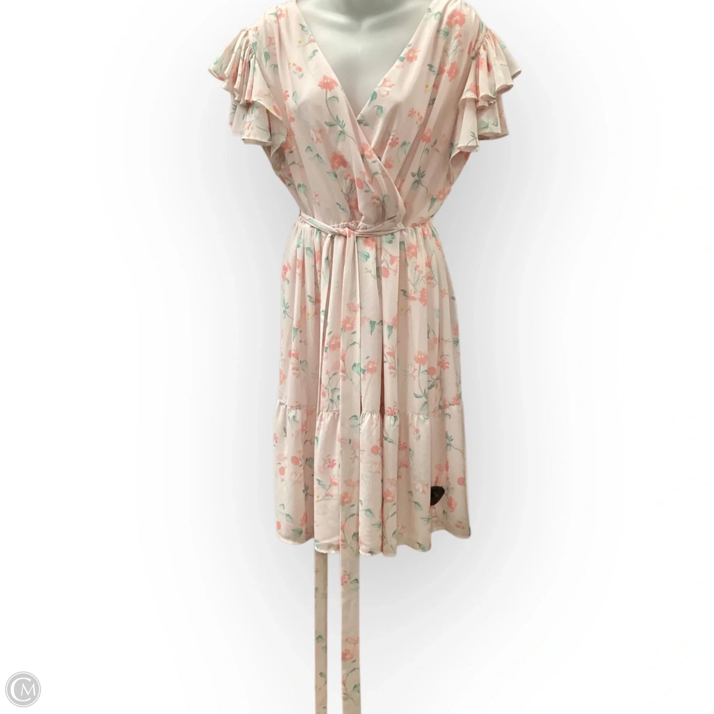 Dress Casual Midi  In Floral Print, Size: M