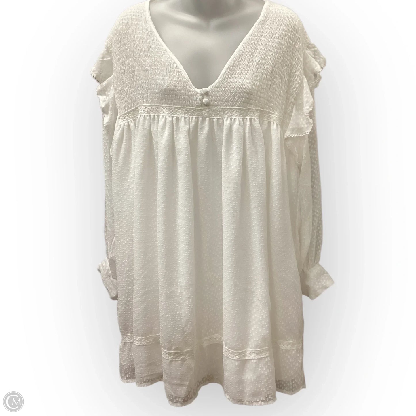Dress Casual Midi  In White, Size: 8