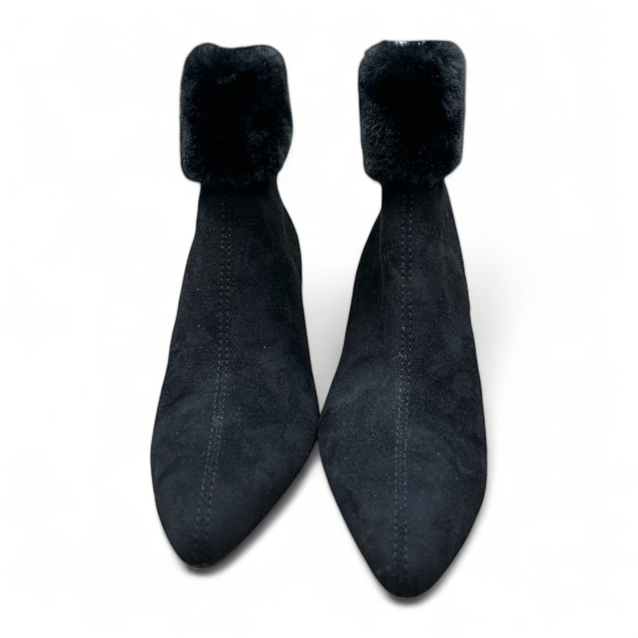 Boots Ankle Heels  In Black, Size: 7.5
