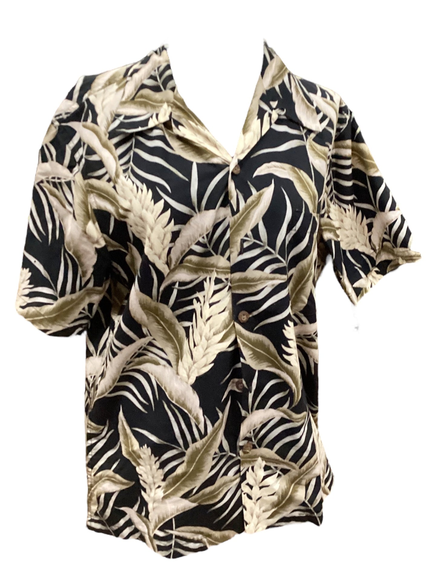 Floral Print Top Short Sleeve , Size M