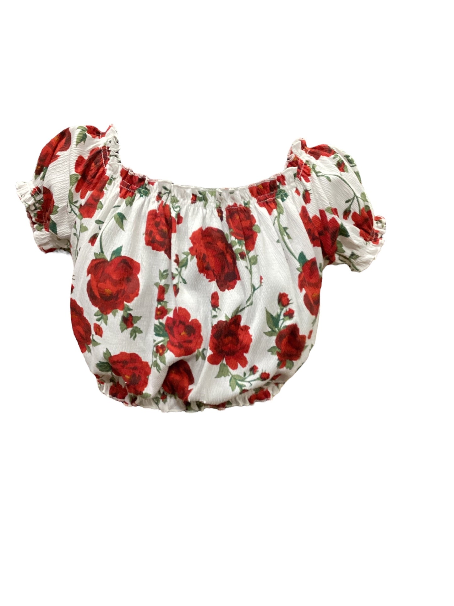 Floral Print Top Short Sleeve Divided, Size M
