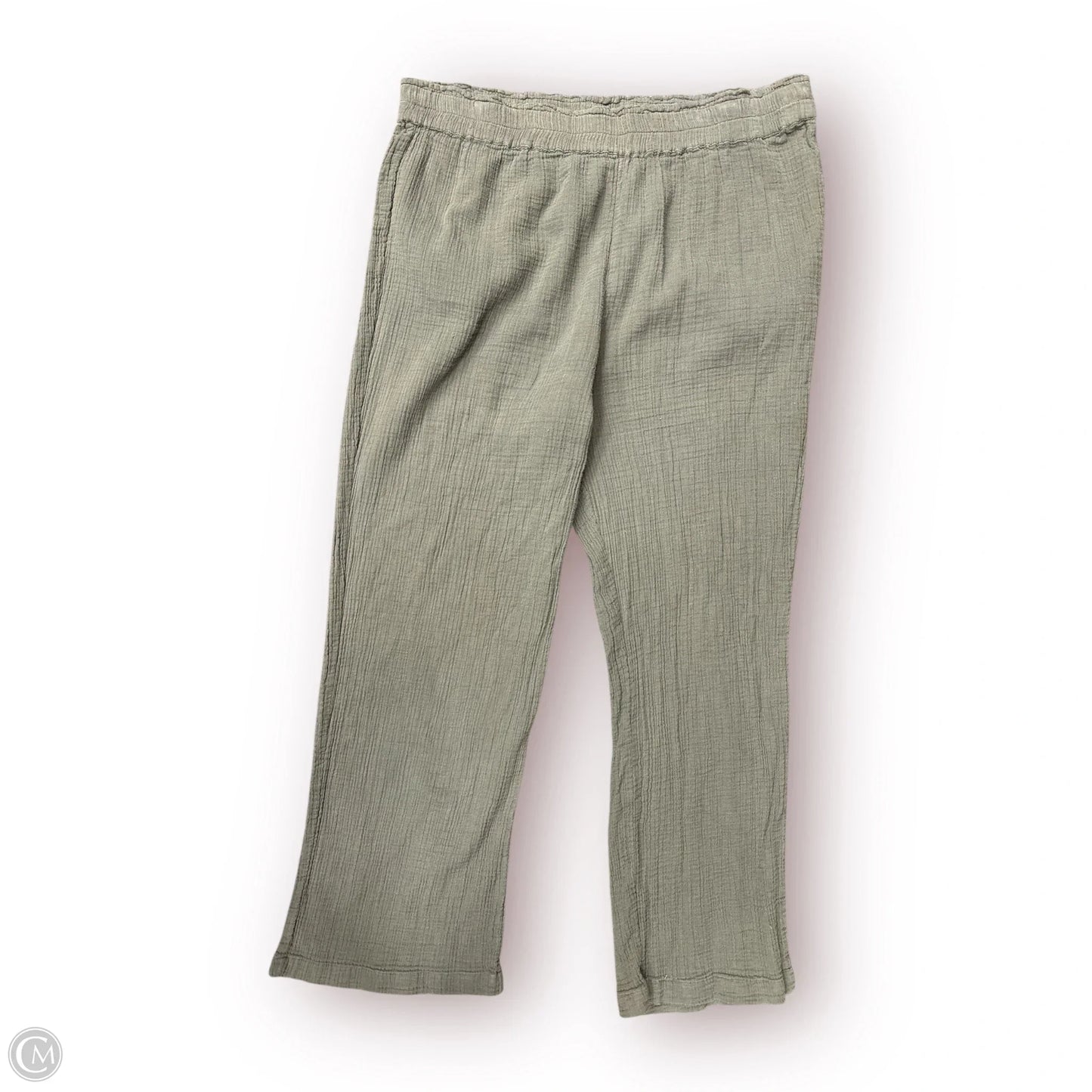 Pants Linen By New Directions In Green, Size: 2x