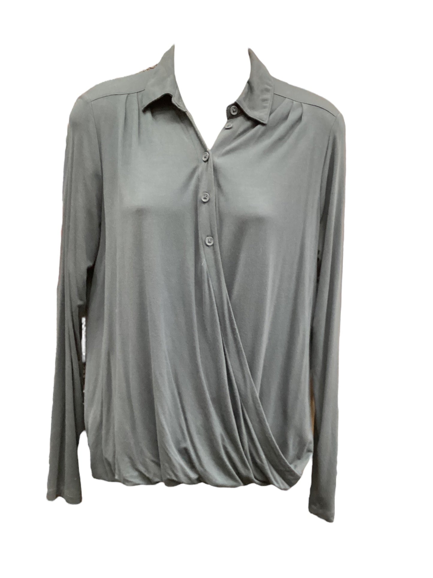 Top Long Sleeve By Banana Republic In Teal, Size: S