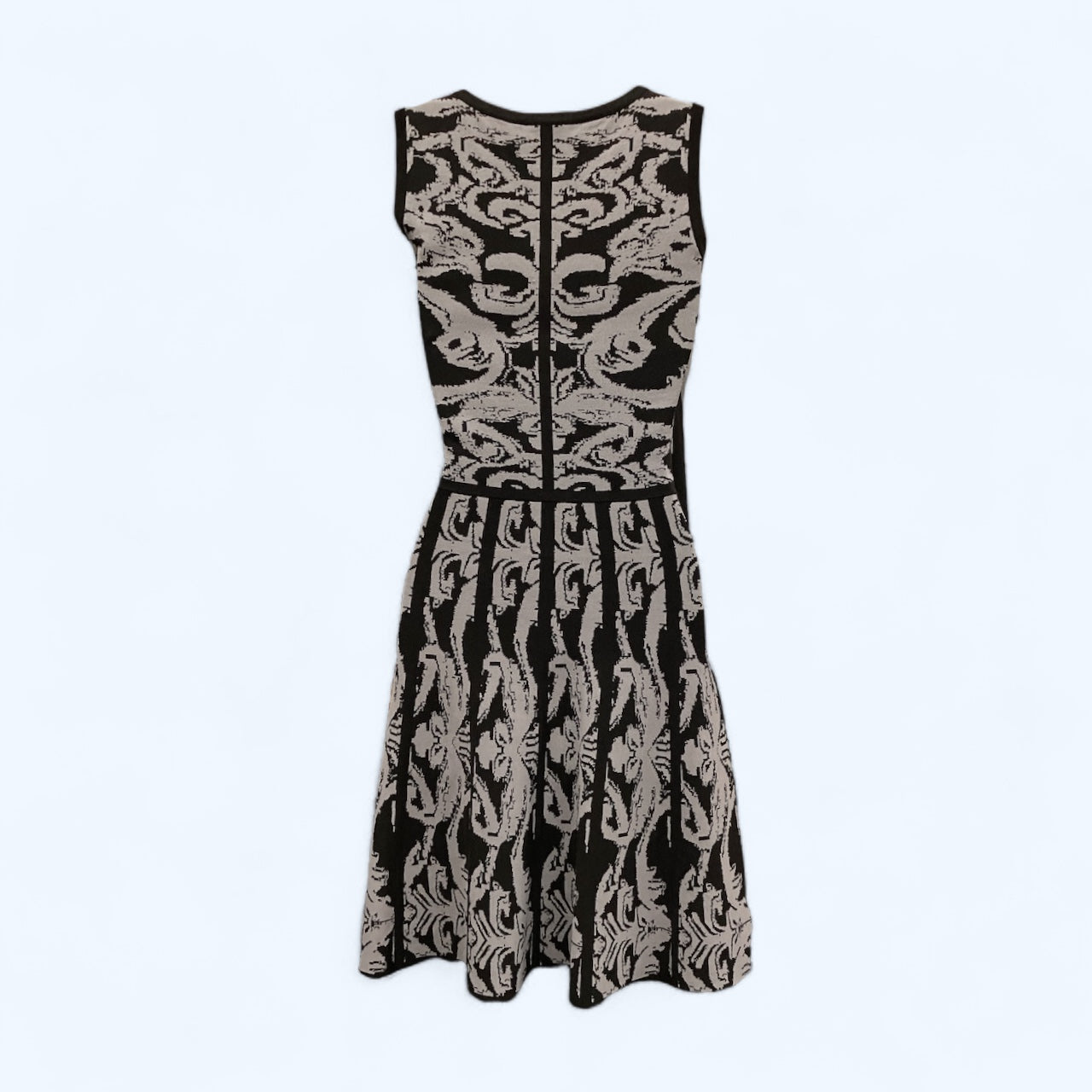 Dress Casual Midi By Carmen By Carmen Marc Valvo In Black & Grey, Size: Xs
