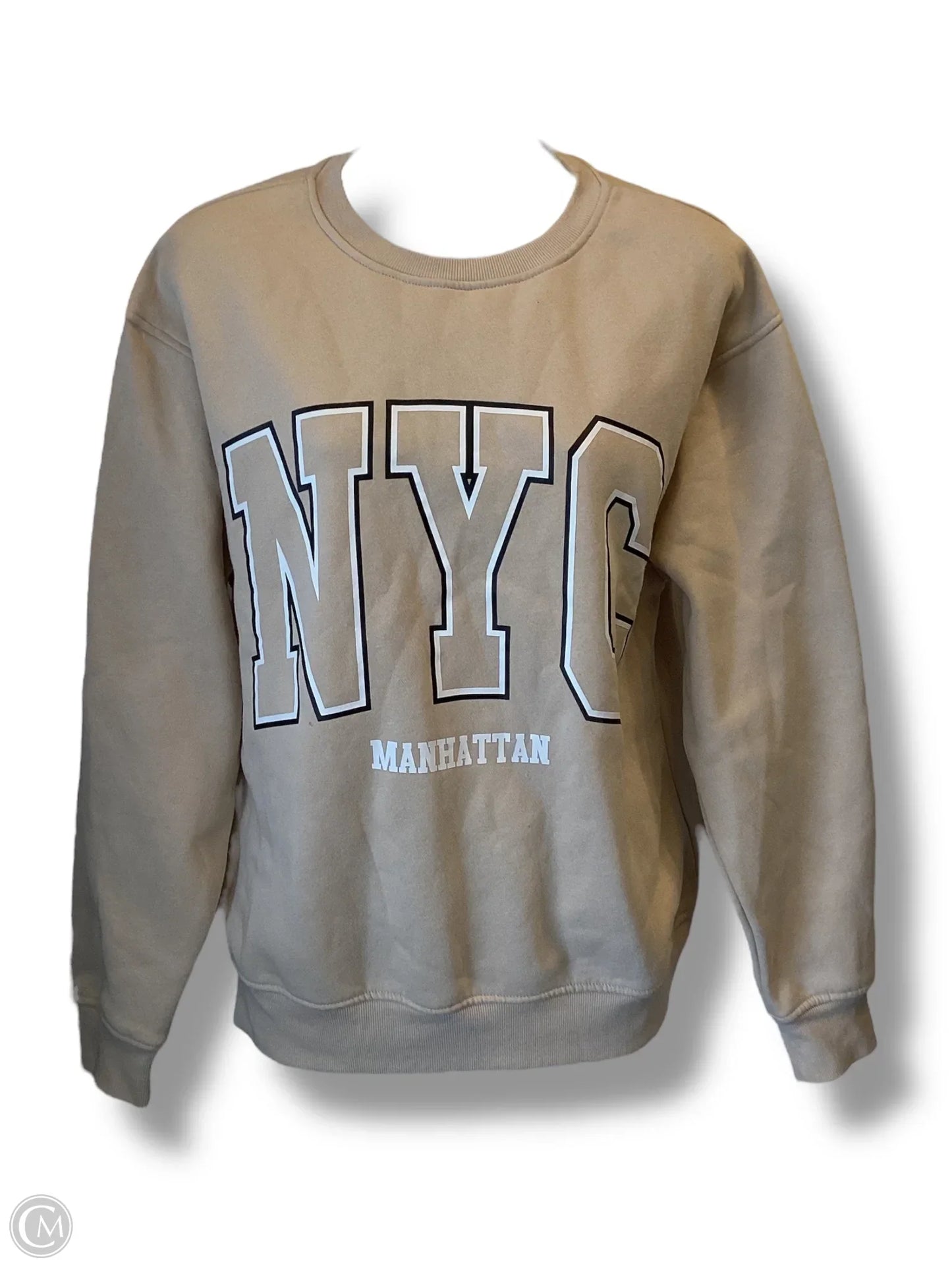 Sweatshirt Crewneck  In Beige, Size: S