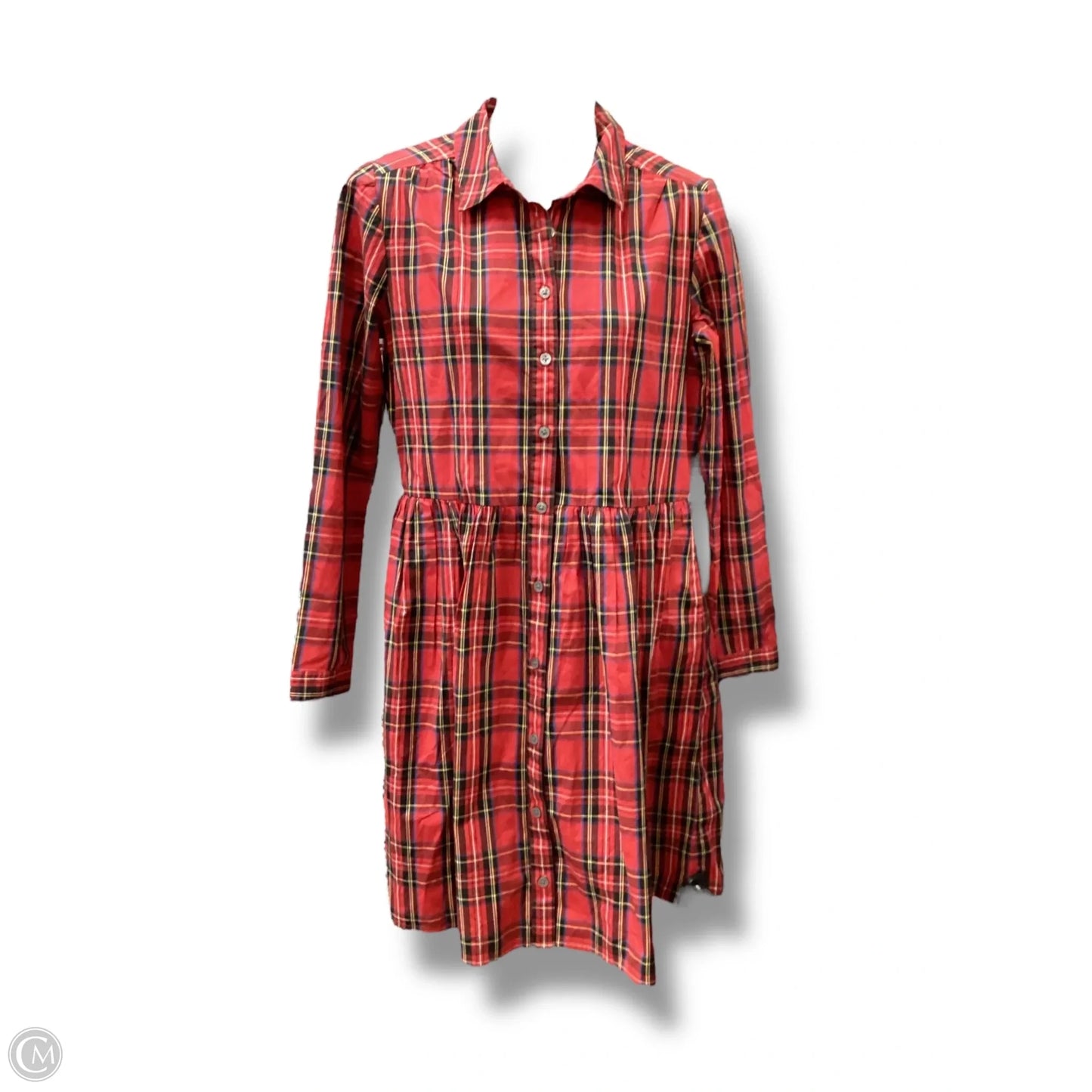 Dress Casual Midi By J. Crew In Plaid Pattern, Size: 2