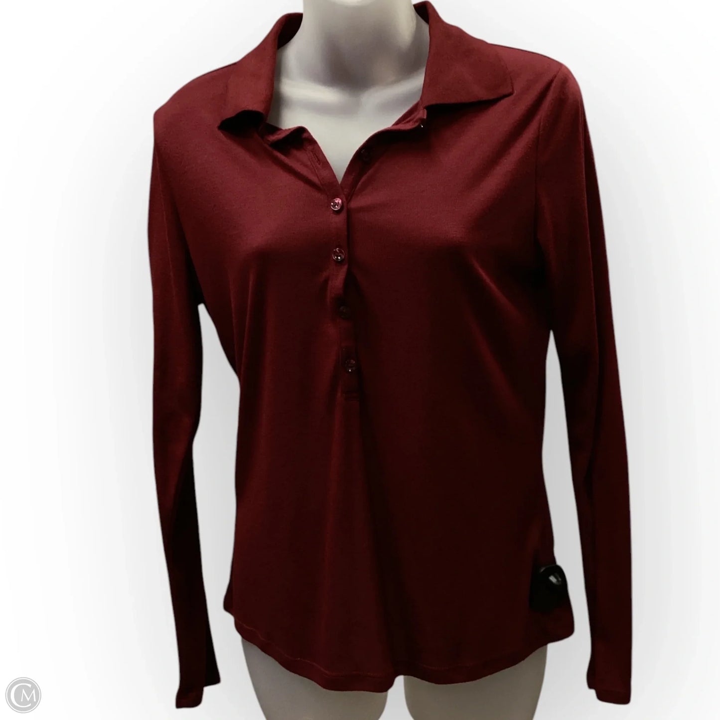 Top Long Sleeve Basic By Divided In Red, Size: L
