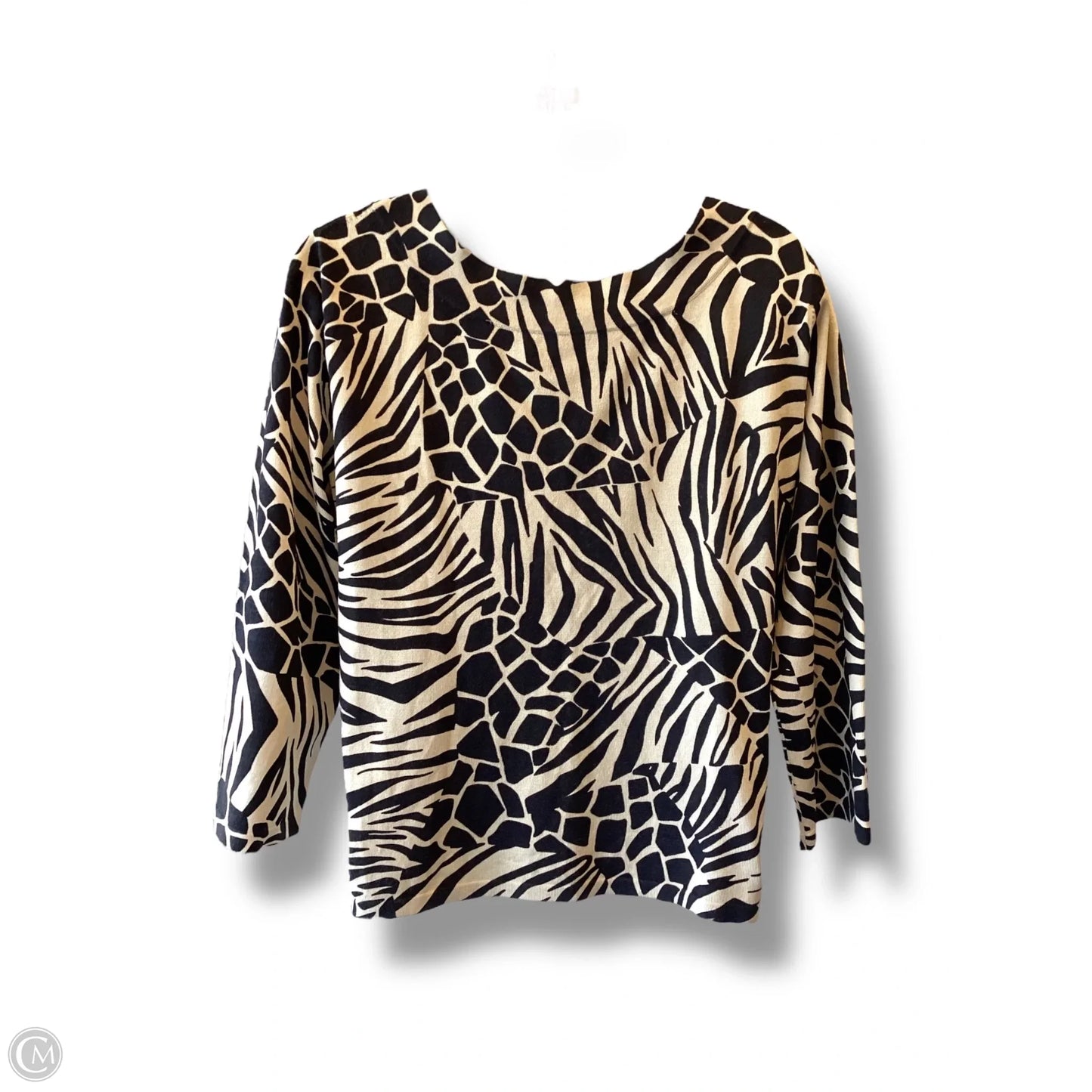 Top Long Sleeve  In Animal Print, Size: M