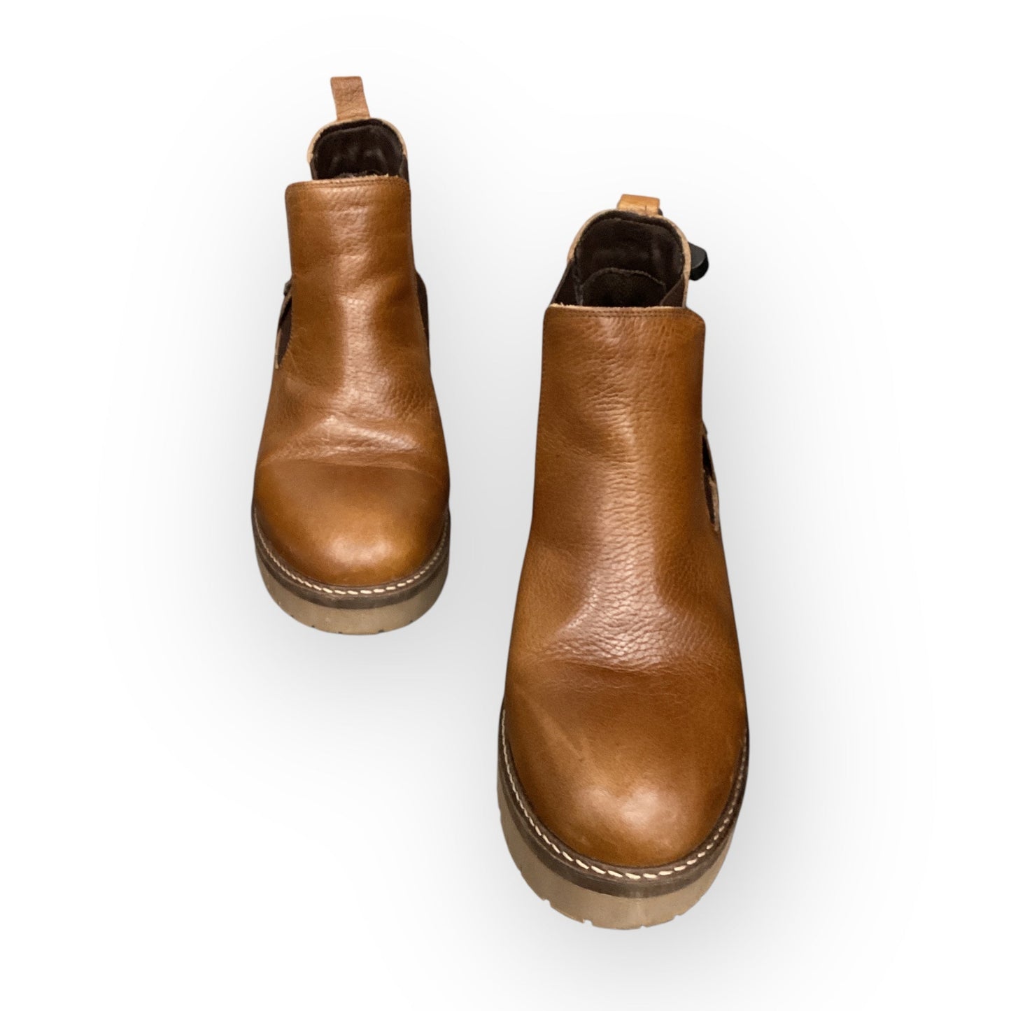 Boots Ankle Heels In Brown, Size: 10