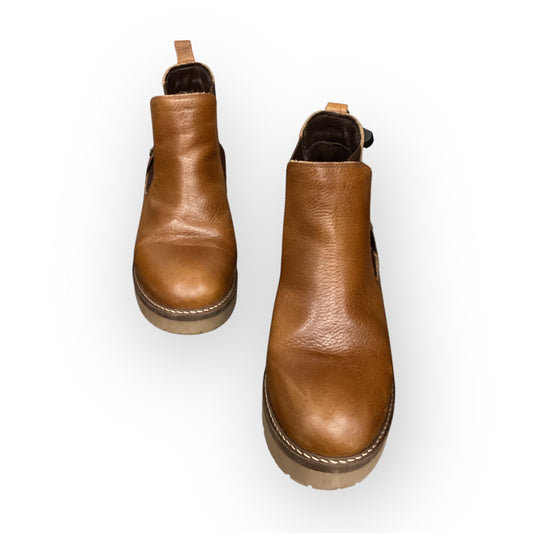 Boots Ankle Heels In Brown, Size: 10