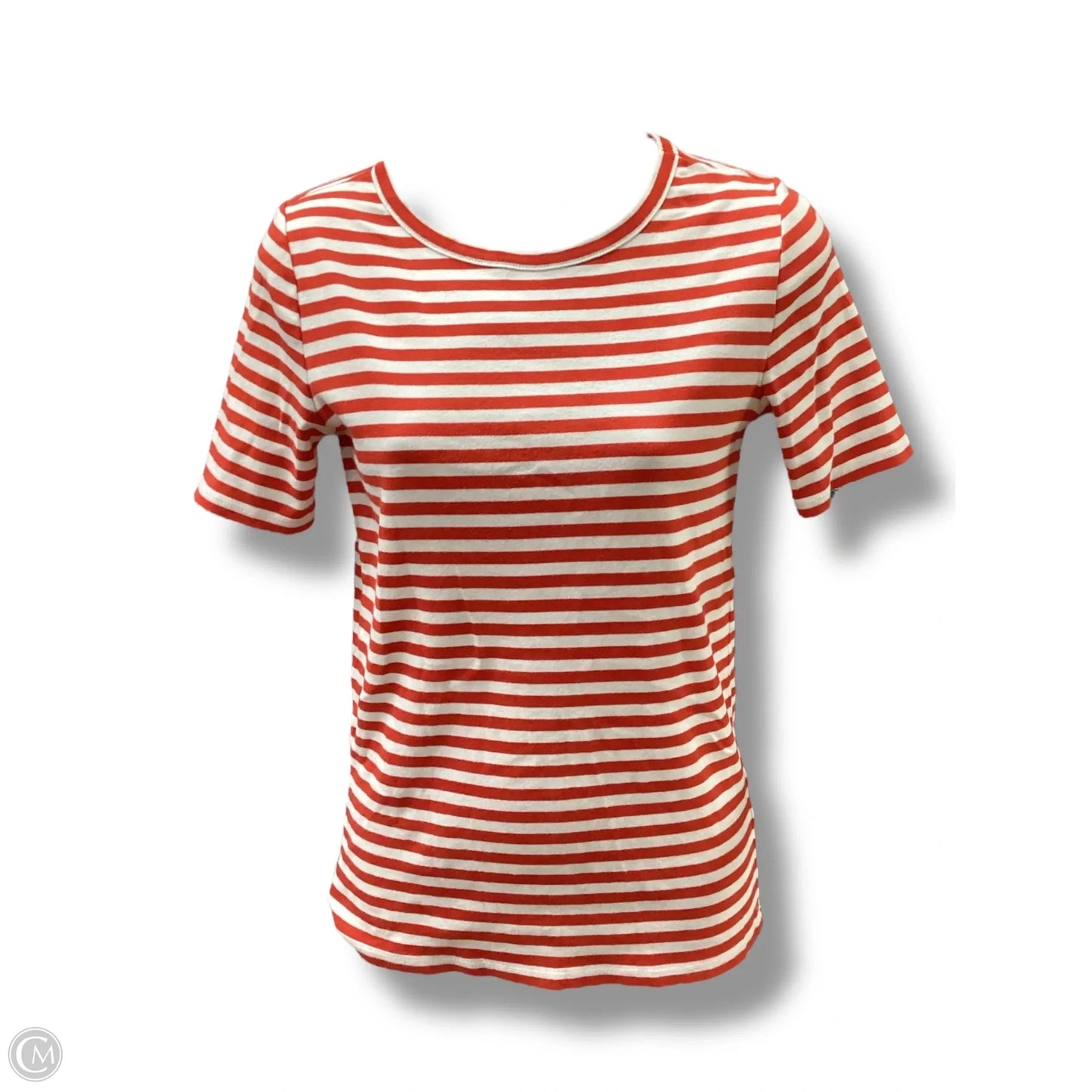 Top Short Sleeve Basic By J. Crew In Striped Pattern, Size: S