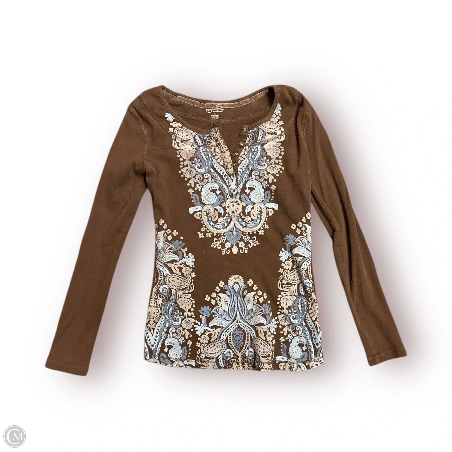 Top Long Sleeve By New Directions In Brown, Size: S