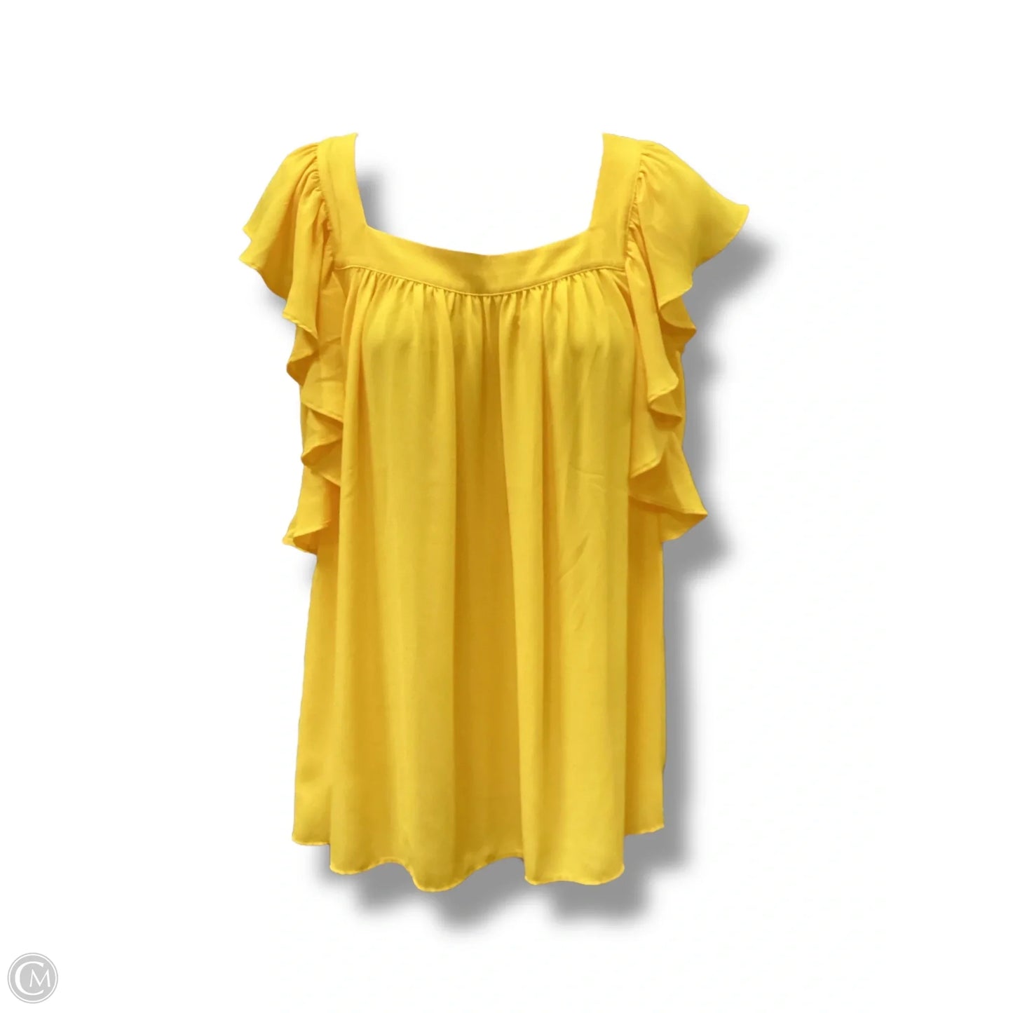 Top Short Sleeve By Ann Taylor In Yellow, Size: S