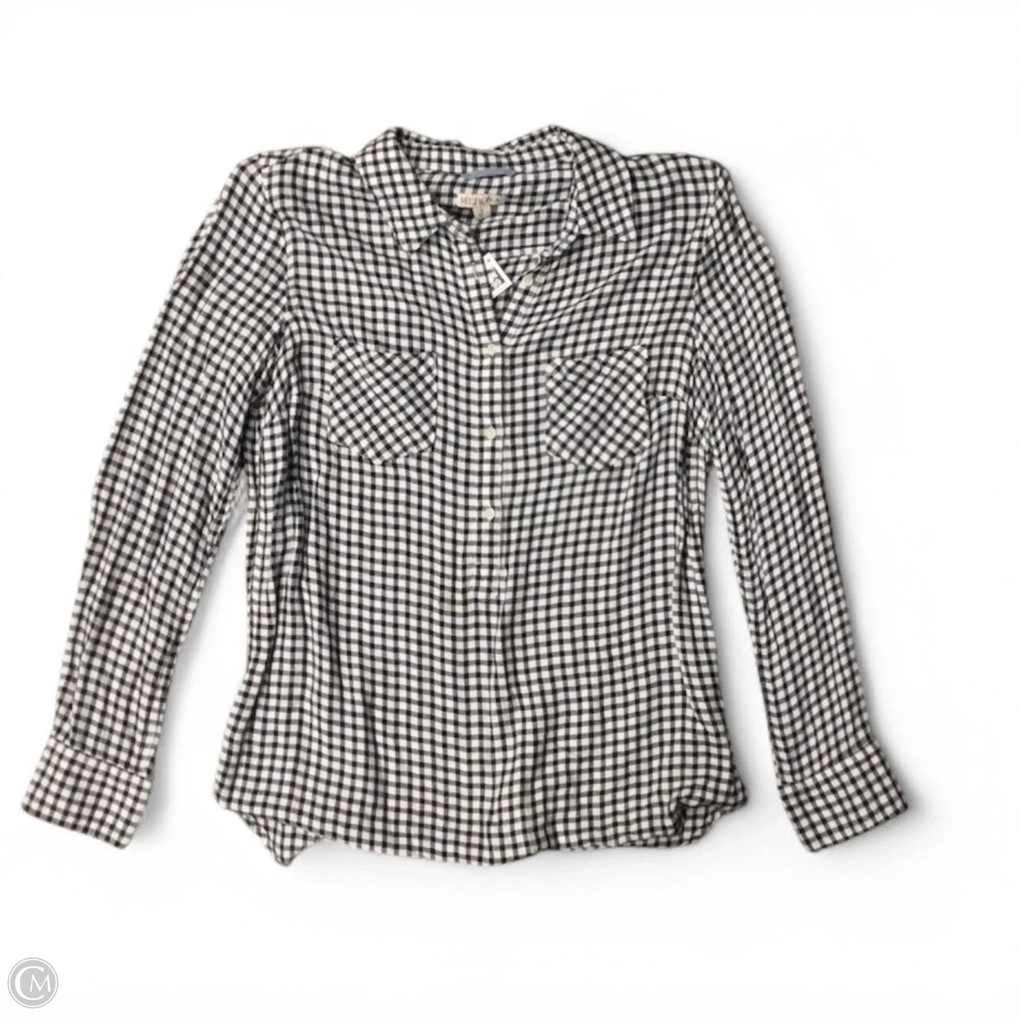 Top Long Sleeve By Merona In Plaid Pattern, Size: L