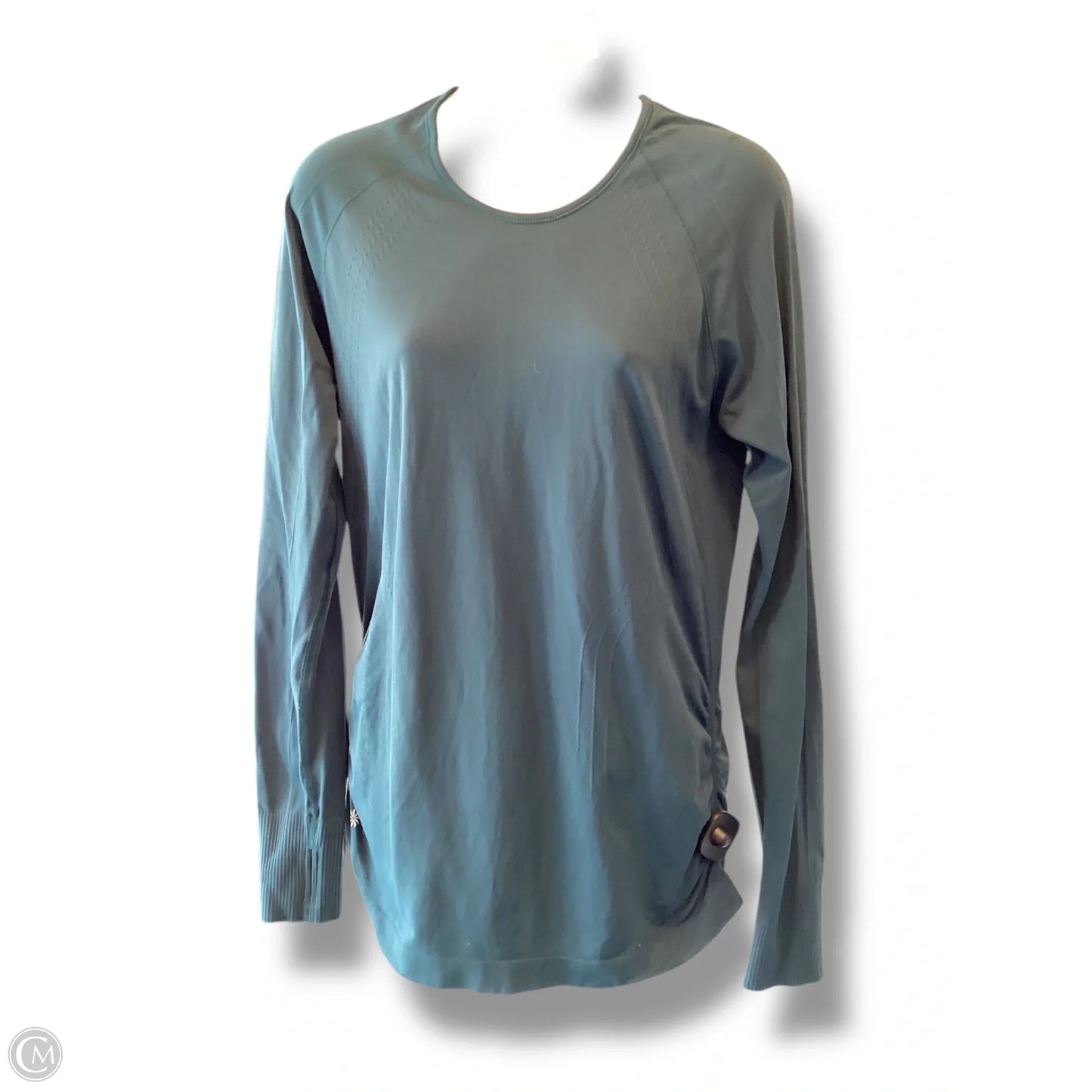 Athletic Top Long Sleeve Collar By Athleta In Green, Size: L