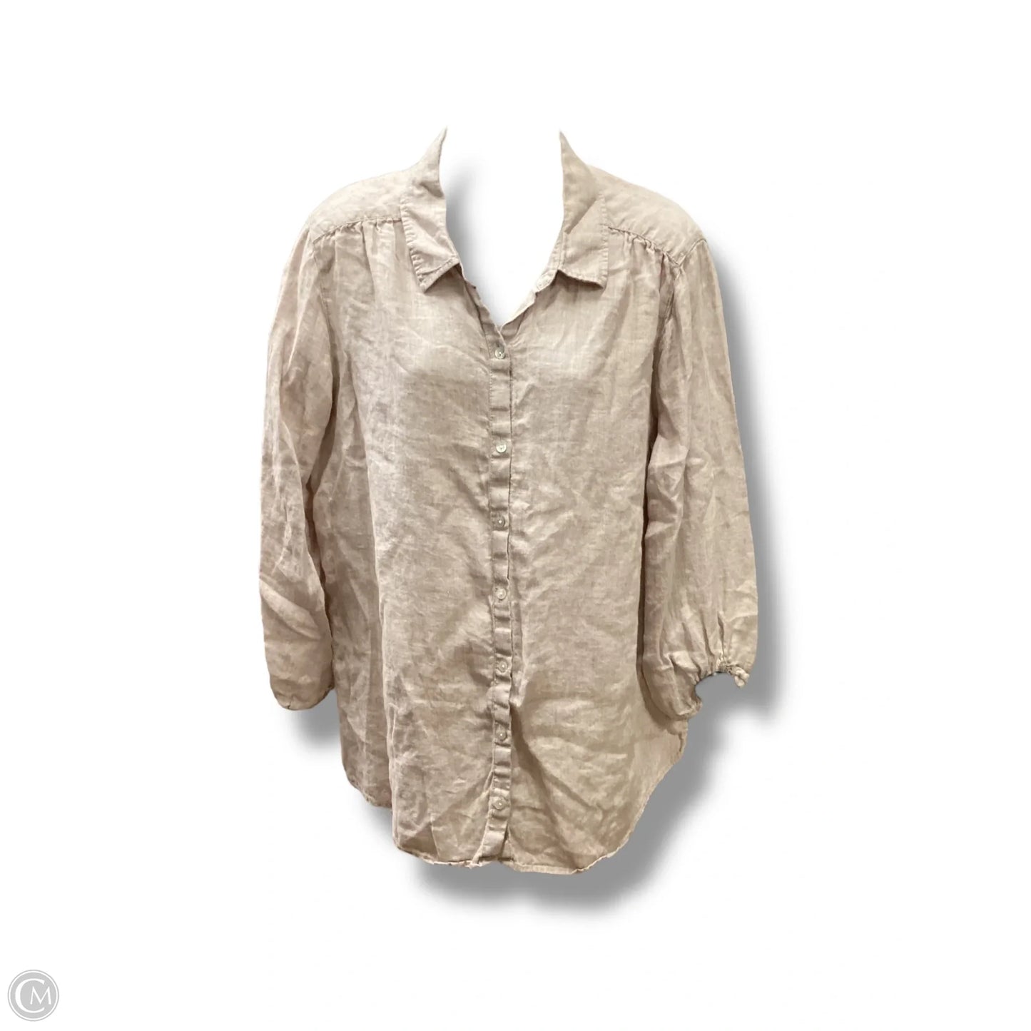 Top Long Sleeve By Artisan Ny In Beige, Size: Xl