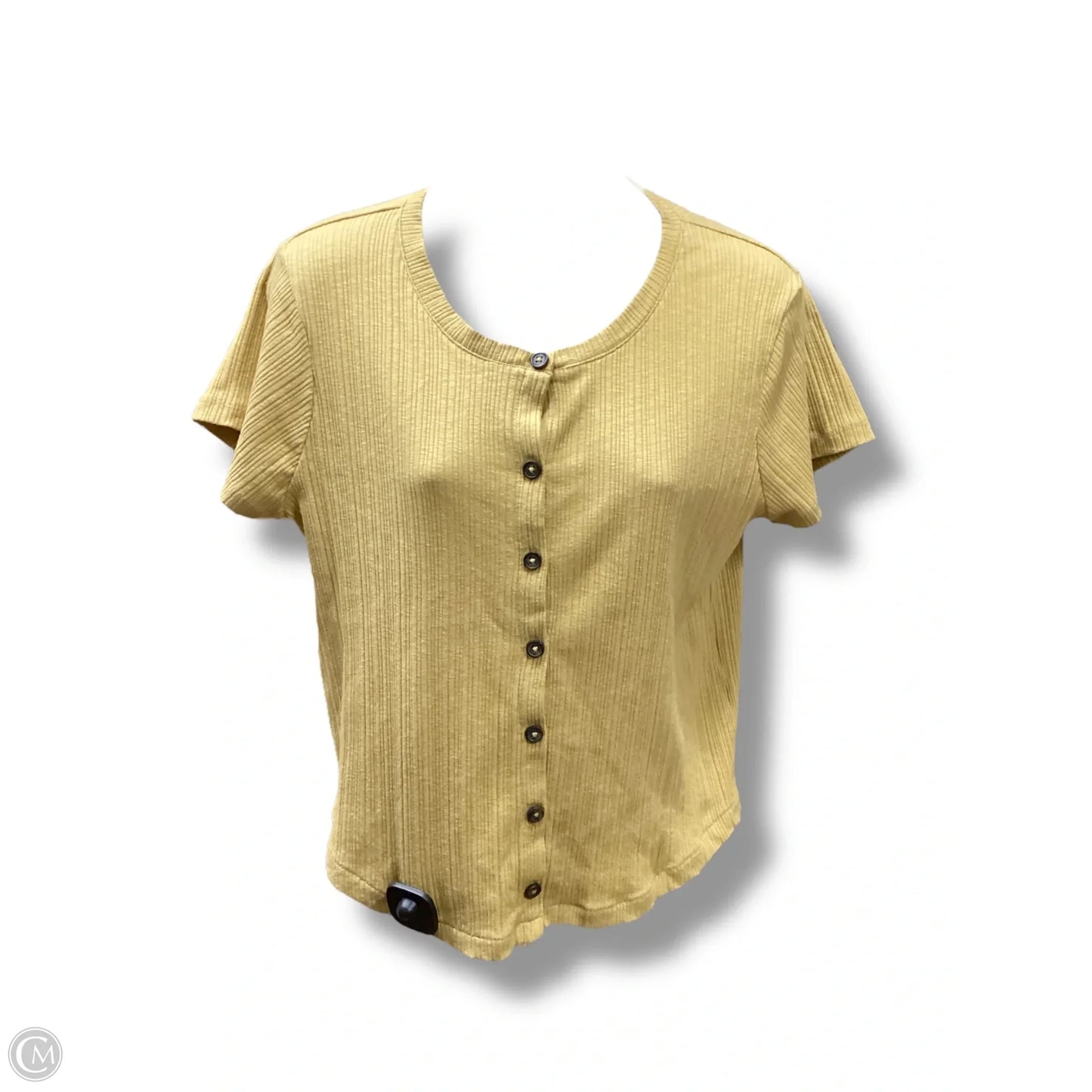 Top Short Sleeve By Madison In Yellow, Size: M