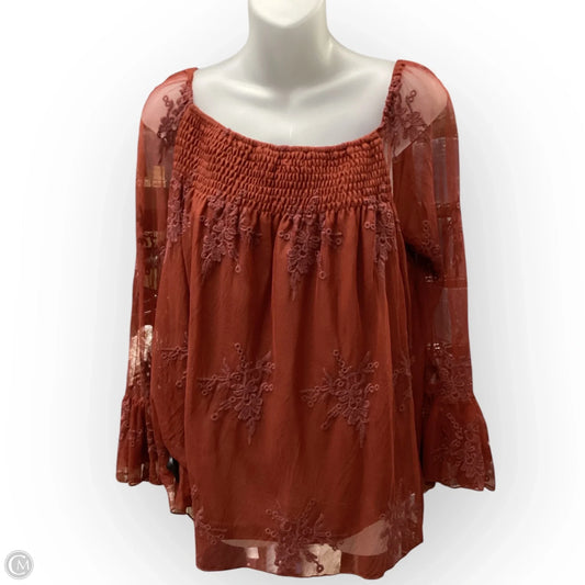Top Long Sleeve By Cato In Orange, Size: S