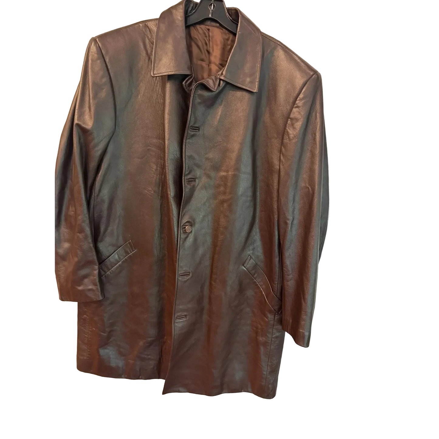 Coat Leather By Clothes Mentor In Brown, Size: XL