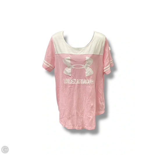 Athletic Top Short Sleeve By Under Armour In Pink, Size: L