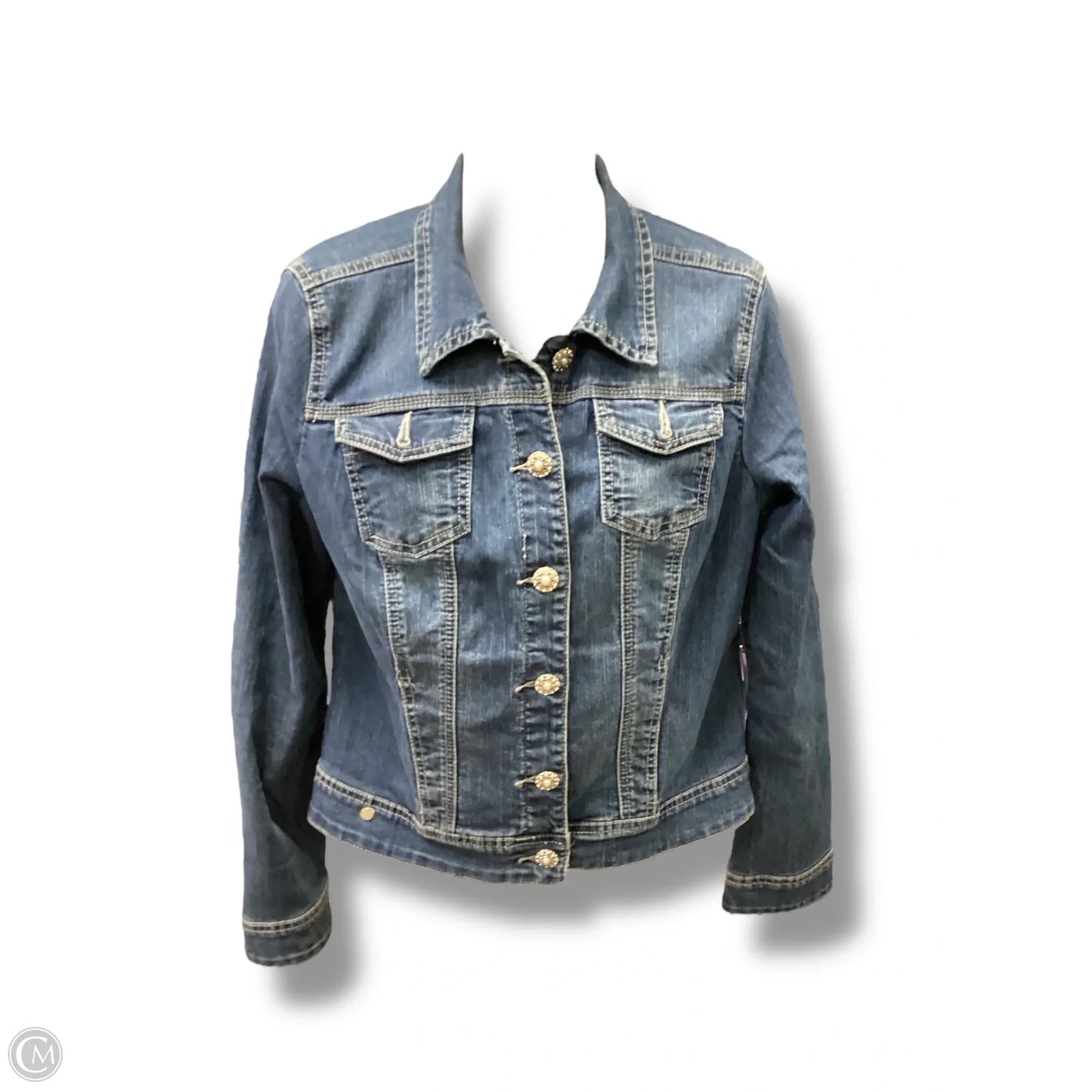 Jacket Denim By Baccini In Blue, Size: Lp