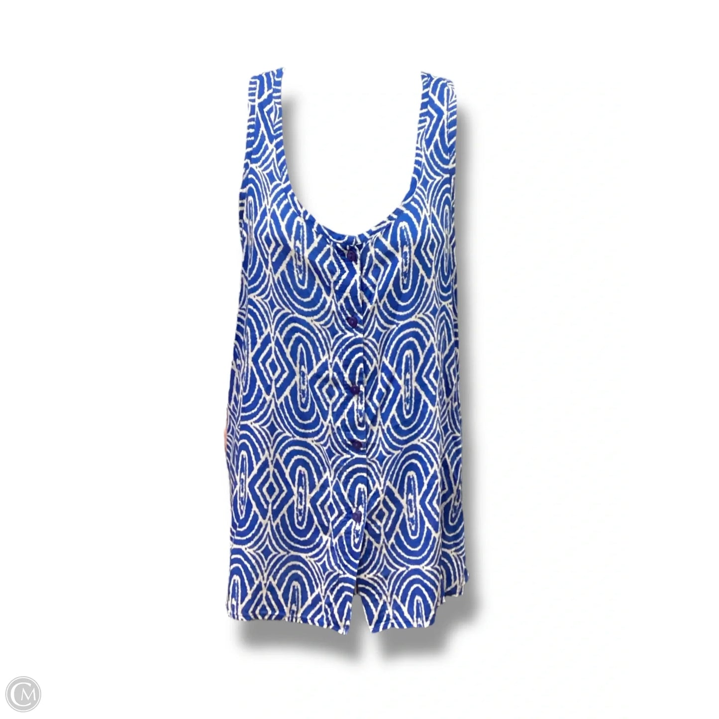 Top Sleeveless By Faded Glory In Blue & White, Size: Xxl