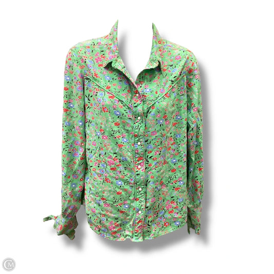 Blouse Long Sleeve By Levis In Floral Print, Size: M