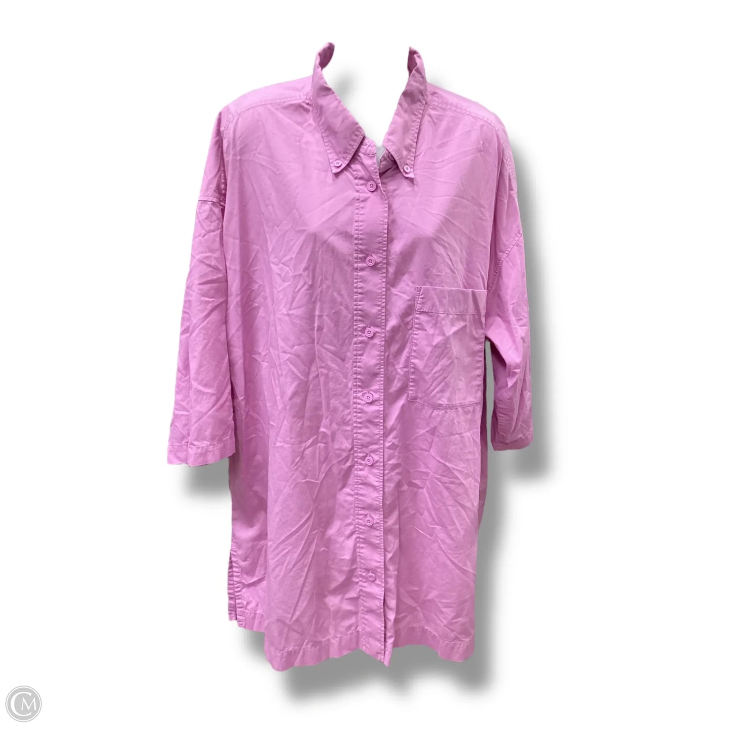 Top 3/4 Sleeve By Uniqlo In Pink, Size: M