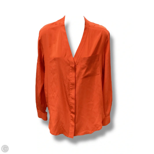 Top Long Sleeve By Dkny In Orange, Size: S