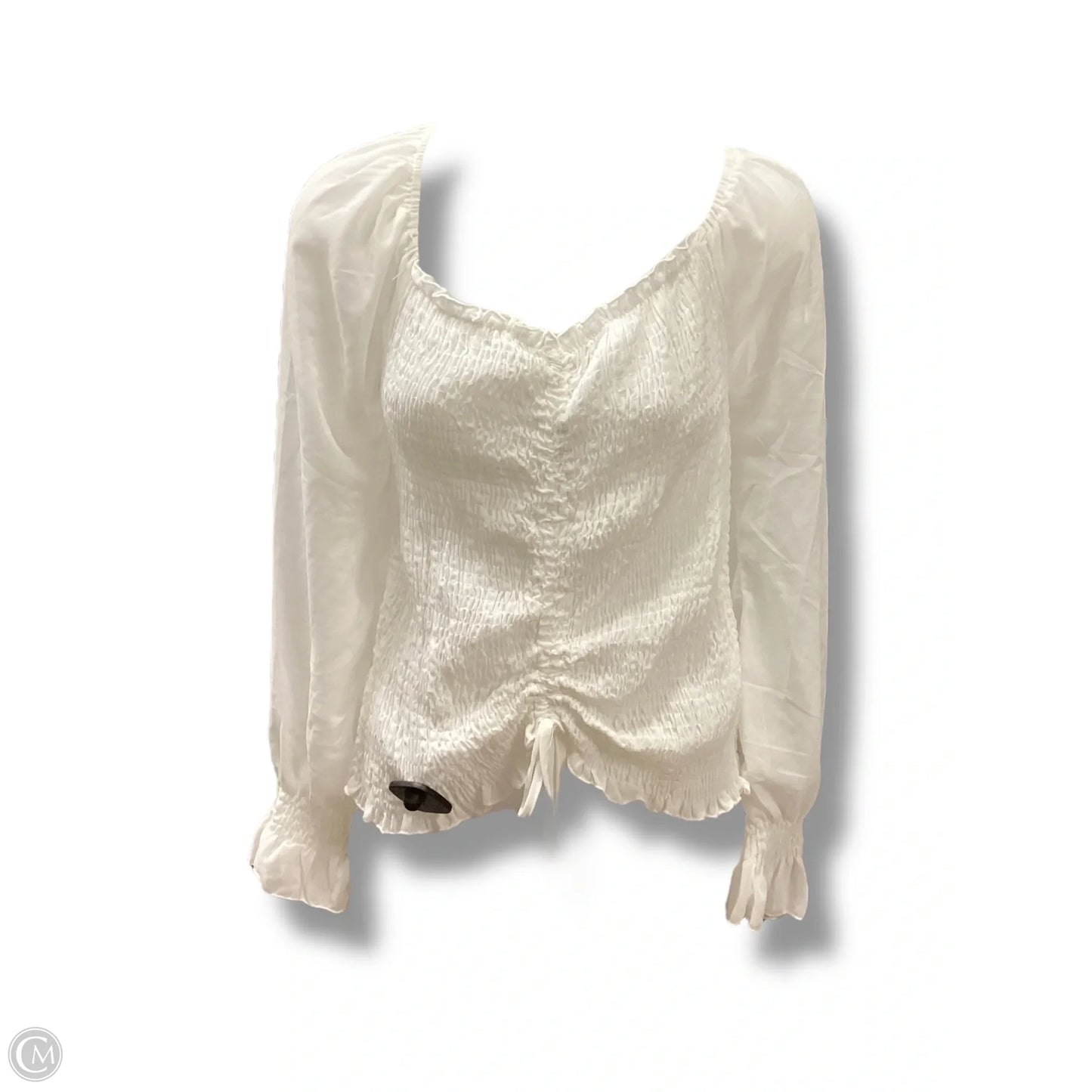 Top Long Sleeve  In White, Size: Xl