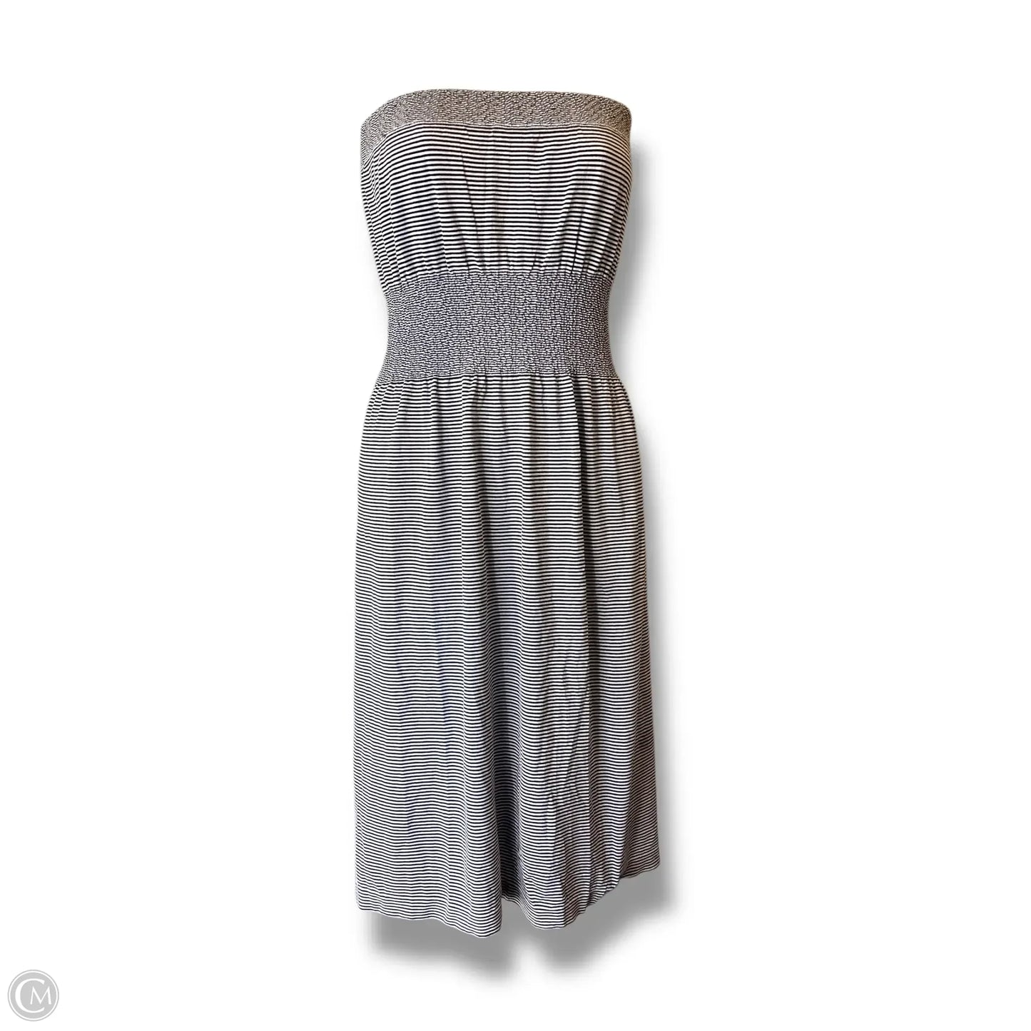 Dress Casual Midi  In Blue & White, Size: S