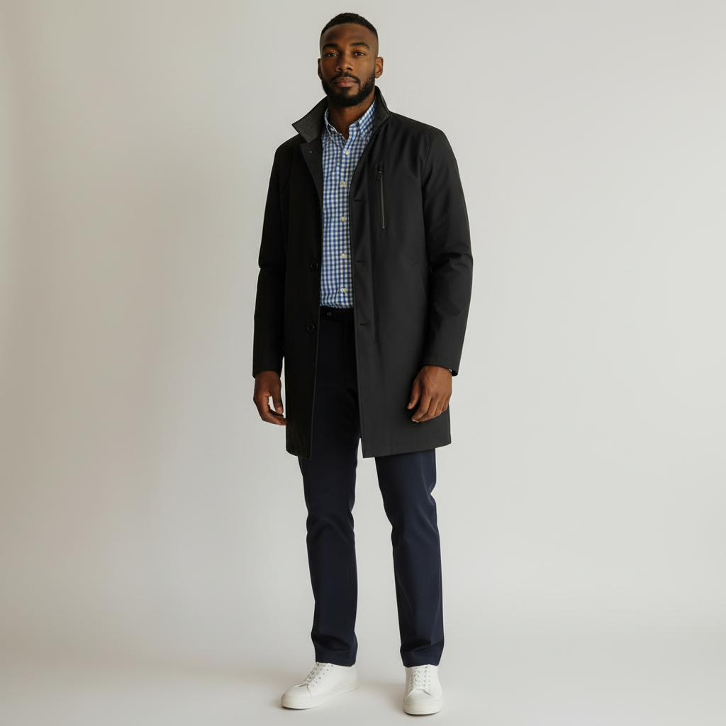 Mens John W. Nordstrom Modern Rain Jacket Outerwear - Blue XL