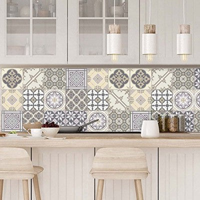 Gray & Taupe Cement-Effect Tile Decal - Set of Nine