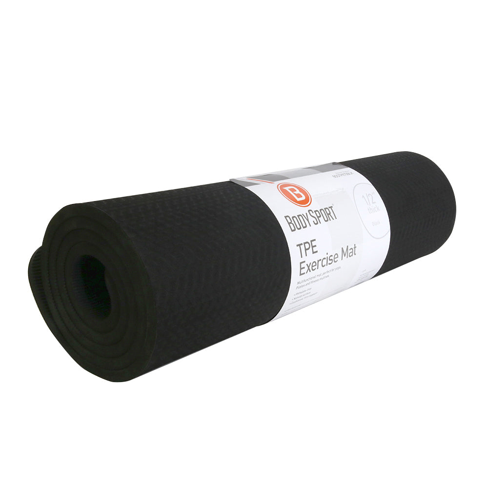 TPE EXERCISE MAT 72 IN, BLACK - Used