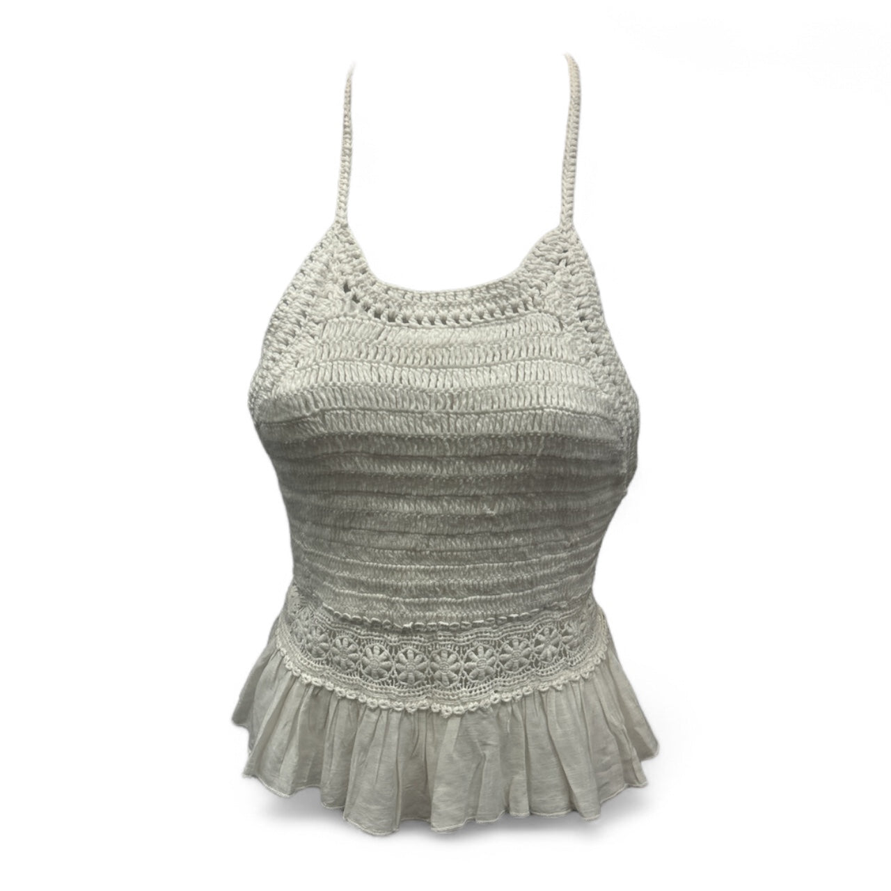 Top Sleeveless Basic  In White, Size:S