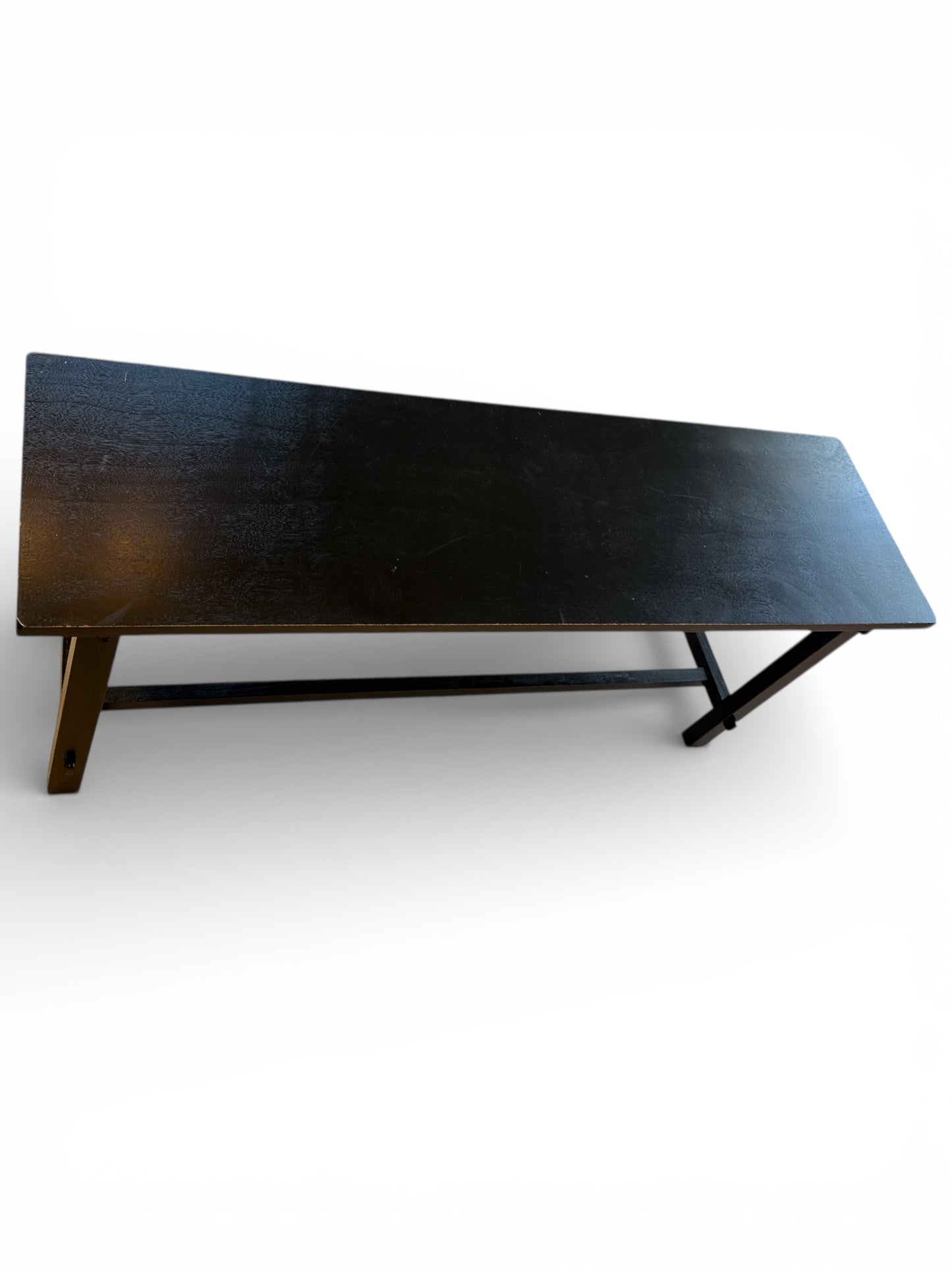 Black Wooden Bench - 42” x 18” x 12” - Used Good condition