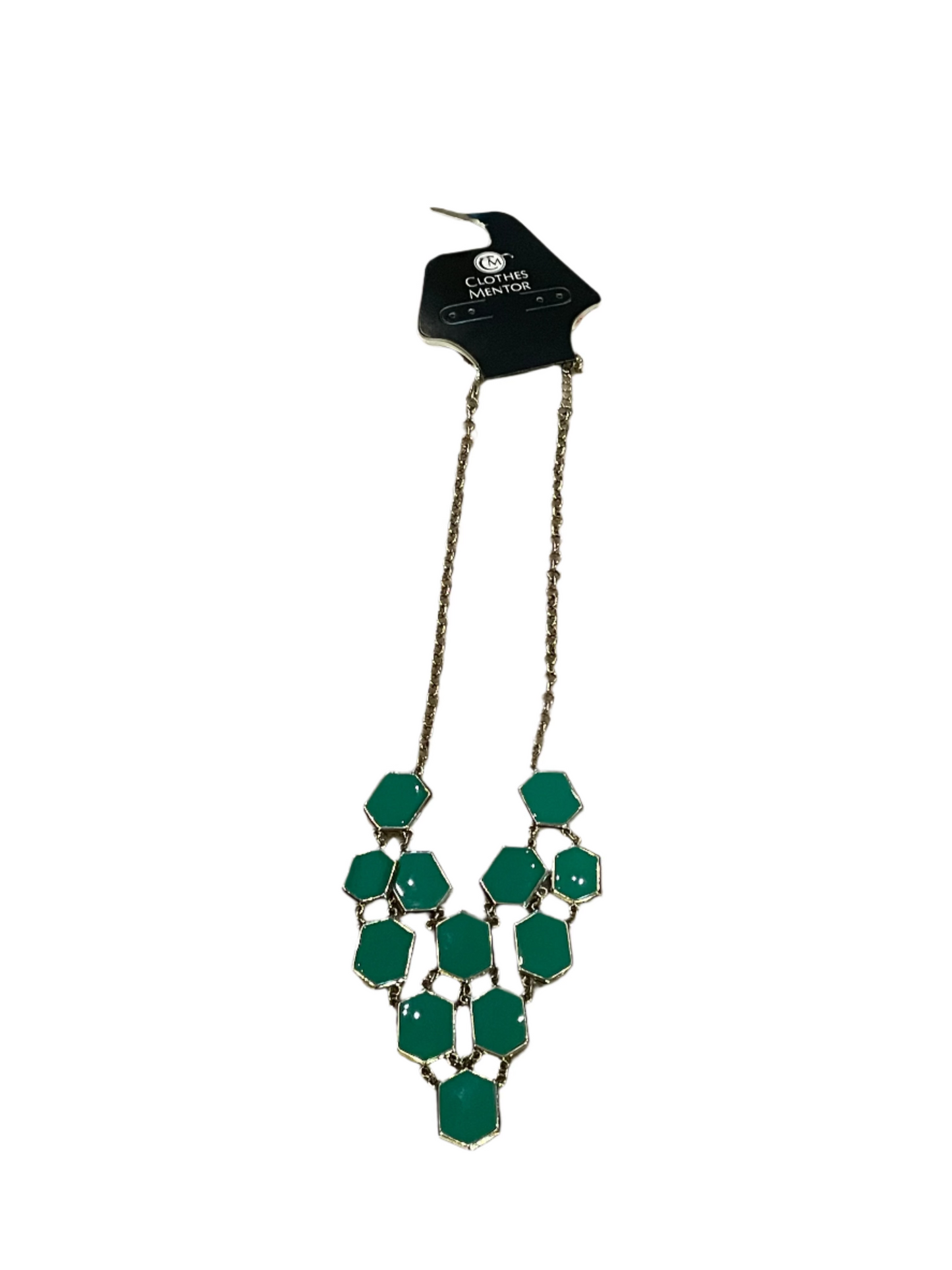 Necklace Chain  In Gold & Green, Size:0