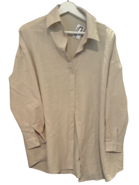 Top Long Sleeve In Cream, Size:L