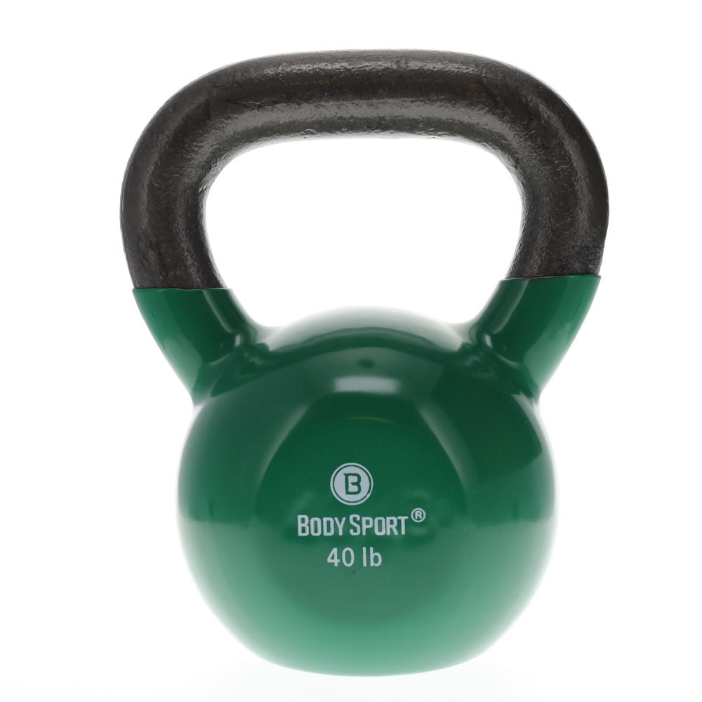 40LB KETTLEBELL, LATEX-FREE, DARK GREEN