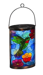 Evergreen - Hummingbird Hanging Solar Lantern With Metal And Glass - New