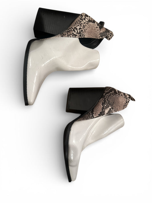 Ankle High Boots in White and Snake Skin by Qupid - Size 10 - New without Tags