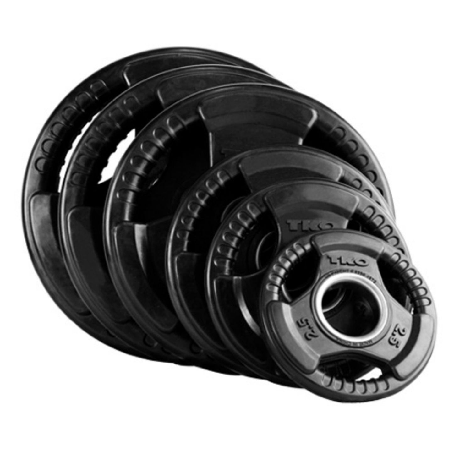 TKO OLYMPIC 45LB RUBBER TRI-GRIP PLATE, MATTE FINISH - Used