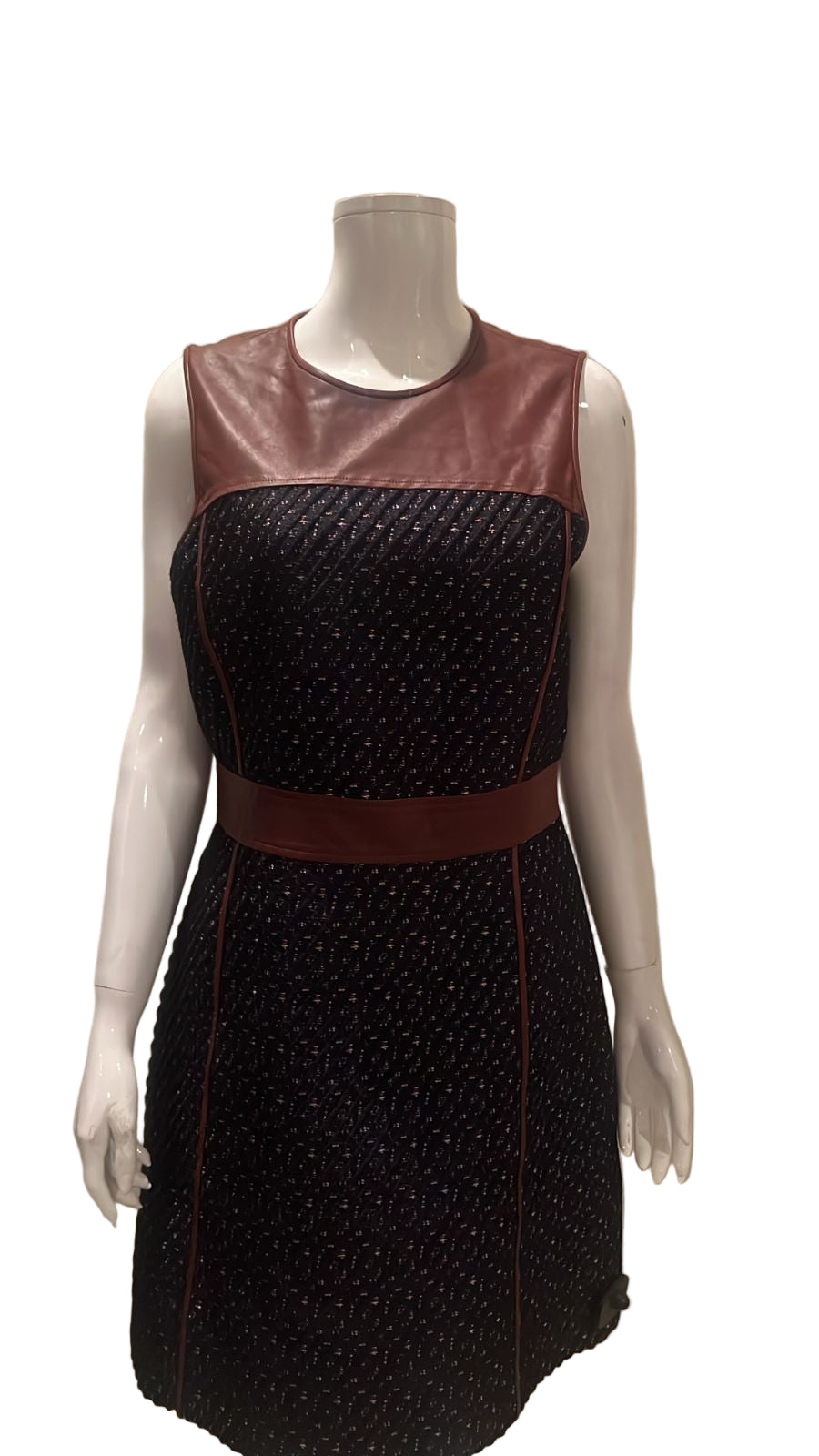 Dress Casual Midi By Theory In Blue & Brown, Size:10