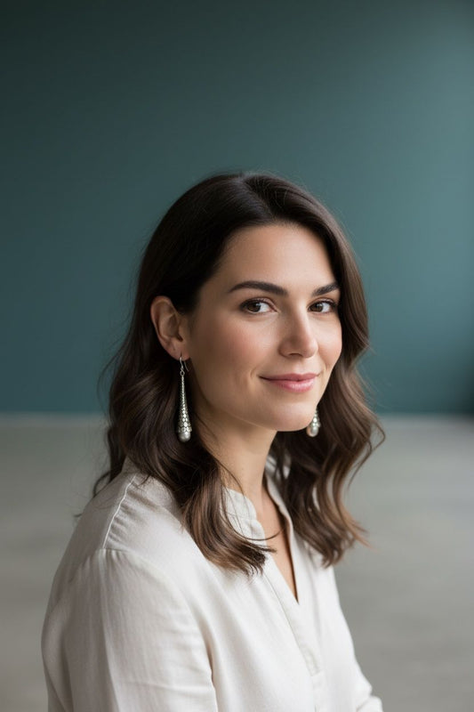 Cultured Pearl & Sterling Silver Pebble Bali Cone Drop Earrings