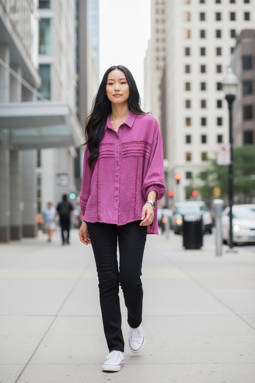 Top 3/4 Sleeve By Free People In Pink, Size:M