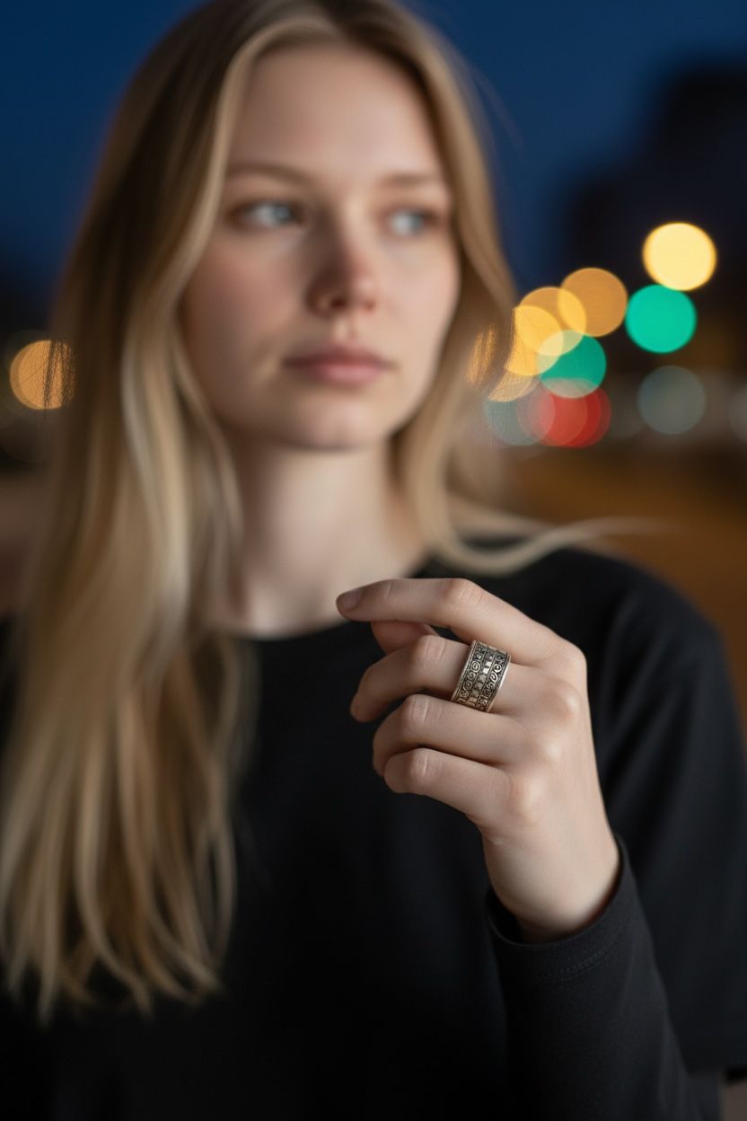 Two-Tone Sterling Silver Filigree Wide Ring