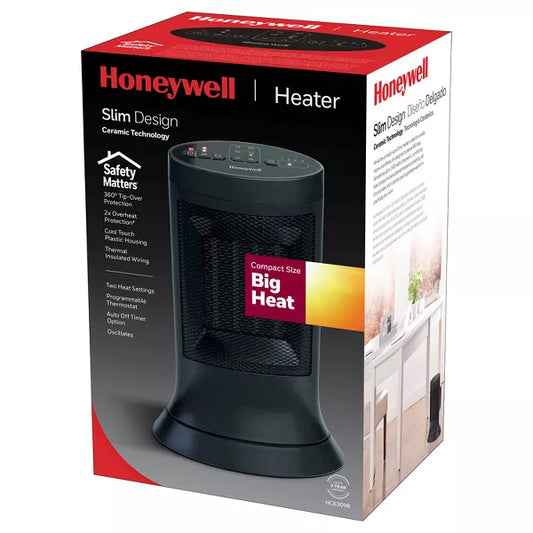 Honeywell Digital Ceramic Compact Slim Tower Heater Black New