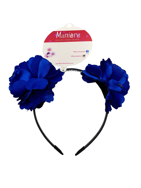 Floral Headband Blue New